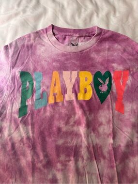 Playboy Woman’s Pink Tie-Dye Graphic Tee
